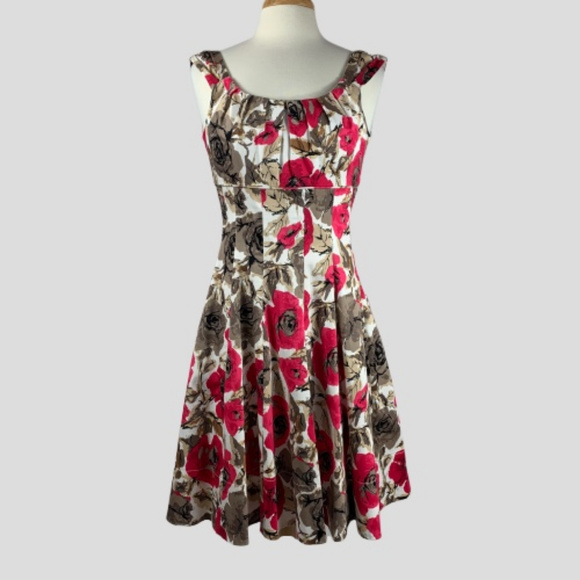 Maggy L Dresses & Skirts - Maggy L Womens Sheath Dress Brown/Pink/Tan/White